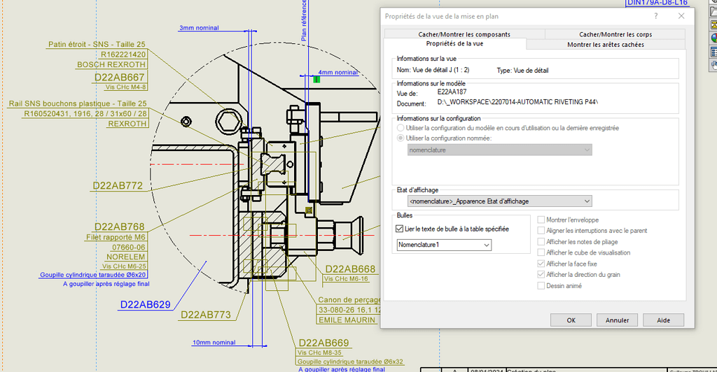 Pb De Bullage Sur Mise En Plan Solidworks Forum MyCAD