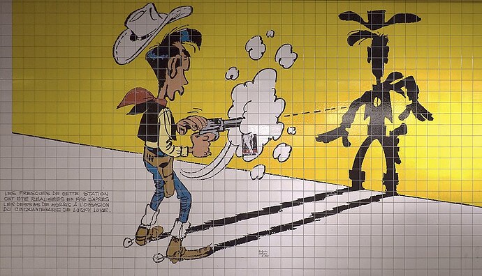 960px-Charleroi_-Parc(station_de_métro)_-Lucky_Luke-l'homme_qui_tire_plus_vite_que_son_ombre-céramique-_01